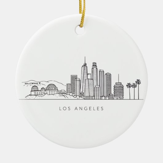 Minimalist Los Angeles Skyline Illustration Keramik Ornament (Vorne)