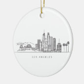 Minimalist Los Angeles Skyline Illustration Keramik Ornament (Links)
