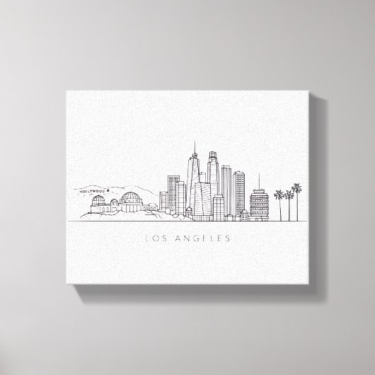 Minimalist Los Angeles Skyline Illustration Leinwanddruck (Vorderseite)