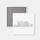 Minimalist Los Angeles Skyline Illustration Magnet (Vorderseite/Rückseite)