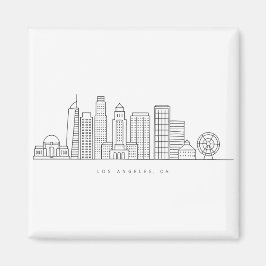 Minimalist Los Angeles Skyline Illustration Magnet