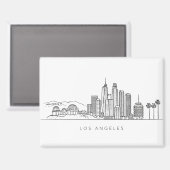 Minimalist Los Angeles Skyline Illustration Magnet (Vorderseite/Rückseite)