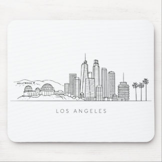 Minimalist Los Angeles Skyline Illustration Mousepad