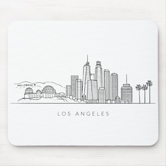 Minimalist Los Angeles Skyline Illustration Mousepad (Vorne)