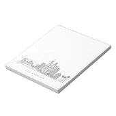 Minimalist Los Angeles Skyline Illustration Notizblock (Rotiert)