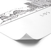 Minimalist Los Angeles Skyline Illustration Poster (Ecke)