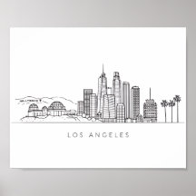 Minimalist Los Angeles Skyline Illustration