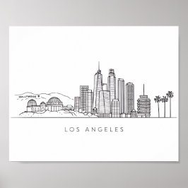Minimalist Los Angeles Skyline Illustration Poster