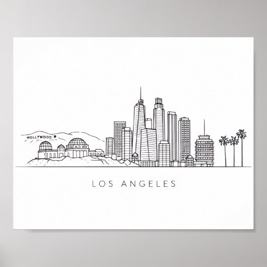 Minimalist Los Angeles Skyline Illustration Poster (Vorne)