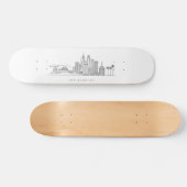 Minimalist Los Angeles Skyline Illustration Skateboard (Horizontal)