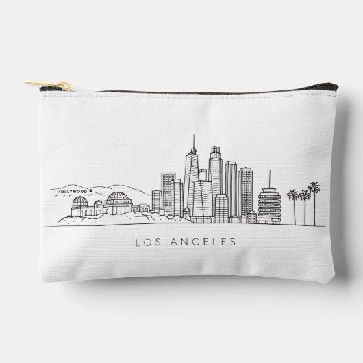 Minimalist Los Angeles Skyline Illustration Zubehörtasche (Vorderseite)