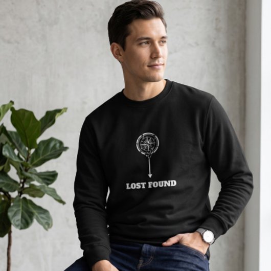 Minimalist Lost Found Schwarzer Crewneck-Pullover Sweatshirt