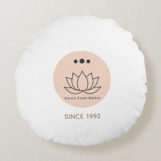 Minimalist Lotus Flower Personalised Zen Pillow Rundes Kissen