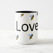 Minimalist Love & Bees Mug – Romantic Gift for Any Tasse (Zentrum)