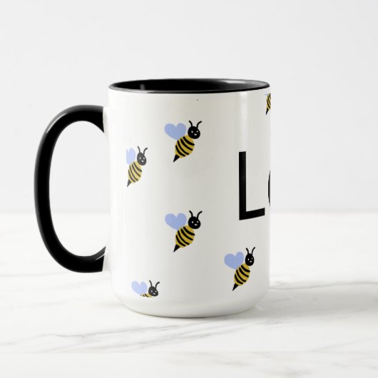 Minimalist Love & Bees Tasse – Romantisches Gesche (Links)