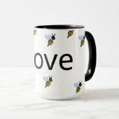Minimalist Love & Bees Tasse – Romantisches Gesche (VorderseiteRechts)