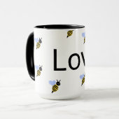 Minimalist Love & Bees Tasse – Romantisches Gesche (Vorderseite Links)