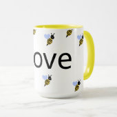 Minimalist Love & Bees Tasse – Romantisches Gesche (VorderseiteRechts)