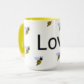 Minimalist Love & Bees Tasse – Romantisches Gesche (Vorderseite Links)