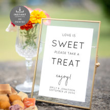 Minimalist Love Is Sweet Wedding Sign
