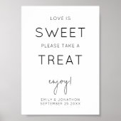 Minimalist Love Is Sweet Wedding Sign Poster (Vorne)