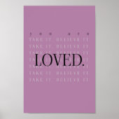 Minimalist Love Quote Poster Print - berry (Vorne)