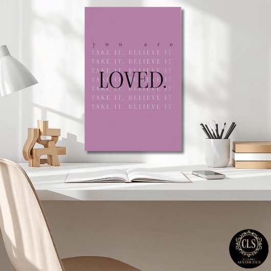 Minimalist Love Quote Poster Print - berry