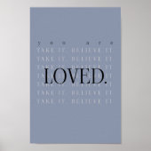 Minimalist Love Quote Poster Print - blue (Vorne)