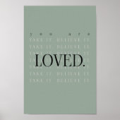 Minimalist Love Quote Poster Print - green (Vorne)