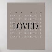 Minimalist Love Quote Poster Print - taupe (Vorne)