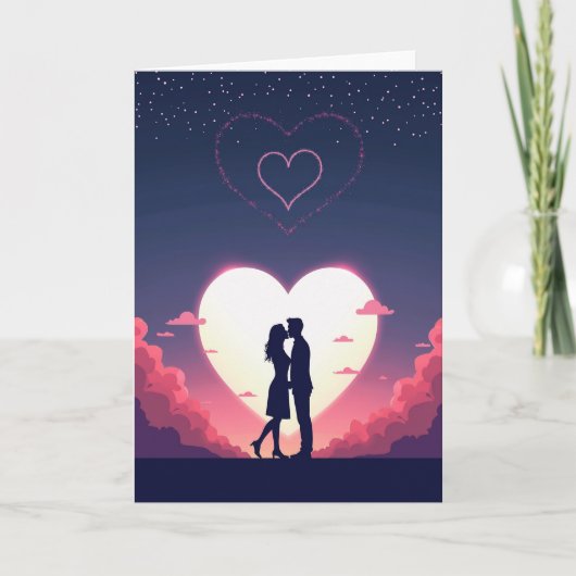 Minimalist Love Silhouette Card Karte (Vorderseite)
