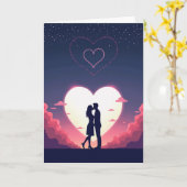 Minimalist Love Silhouette Card Karte (Gelbe Blume)