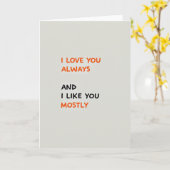 Minimalist Love You Mostly Card Karte (Gelbe Blume)