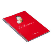 Minimalist Lovely Butterfly 'do it now' Red Spiral Notizblock (Rechte Seite)