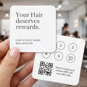 Minimalist Loyalty Program Business Card QR Code Quadratische Visitenkarte