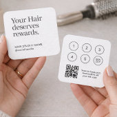 Minimalist Loyalty Program Business Card QR Code Quadratische Visitenkarte