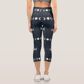 Minimalist Lunar Phases Pattern with Stars and Nig Capri Leggings (Rückseite)