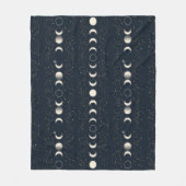 Minimalist Lunar Phases Pattern with Stars and Nig Fleecedecke (Vorderseite)
