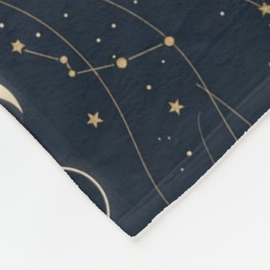 Minimalist Lunar Phases Pattern with Stars and Nig Fleecedecke (Ecke)