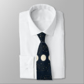 Minimalist Lunar Phases Pattern with Stars and Nig Krawatte (Gebunden)