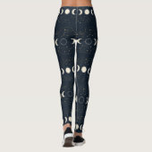 Minimalist Lunar Phases Pattern with Stars and Nig Leggings (Rückseite)