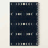 Minimalist Lunar Phases Pattern with Stars and Nig Notizblock (Rückseite)