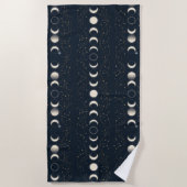 Minimalist Lunar Phases Pattern with Stars and Nig Strandtuch (Vorderseite)