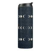Minimalist Lunar Phases Pattern with Stars and Nig Thermosbecher (Nach links gedreht)