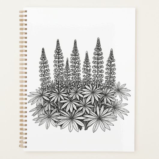 Minimalist Lupine Botanical Planner Planer (Vorderseite)