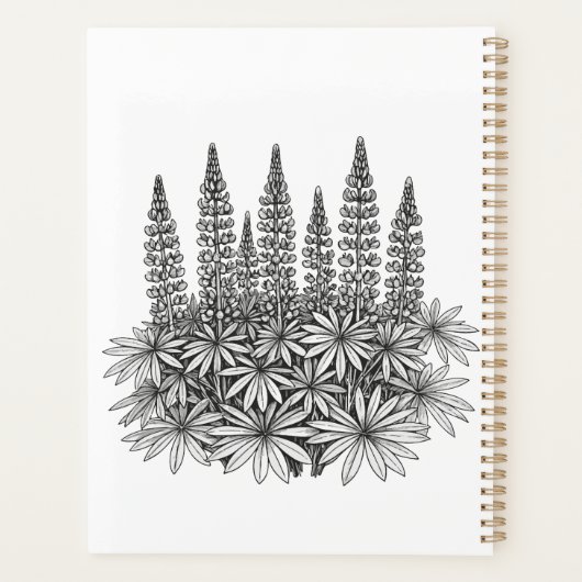 Minimalist Lupine Botanical Planner Planer (Rückseite)
