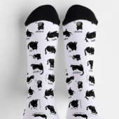 Minimalist lustige schwarze Katzen Muster Socken (Oben)