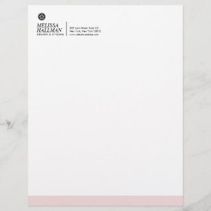 Minimalist Luxuriöser Floral Logo Designer Rosa Briefkopf