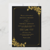 Minimalist Luxury Black Elegant QR Code Wedding Einladung (Vorderseite)