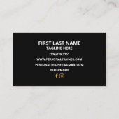 Minimalist Luxury Gym Trainer Coach Weight Fitness Visitenkarte (Rückseite)